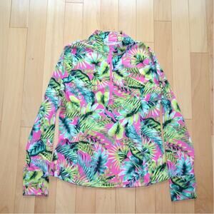 Tommy Bahama Half Zip Athletic Pullover Tropical Top Shirt Size Large